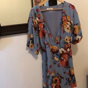 Floral, wrap dress